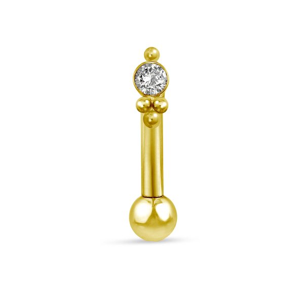 rook piercing golyós és köves