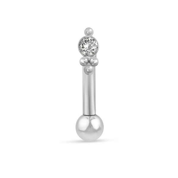 rook piercing golyós és köves